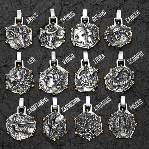 Twelve Constellations Stainless Steel Man Necklaces Pendant Chain Couple Gifts Women Fashion Jewelry Gifts Wholesale Dropshiping