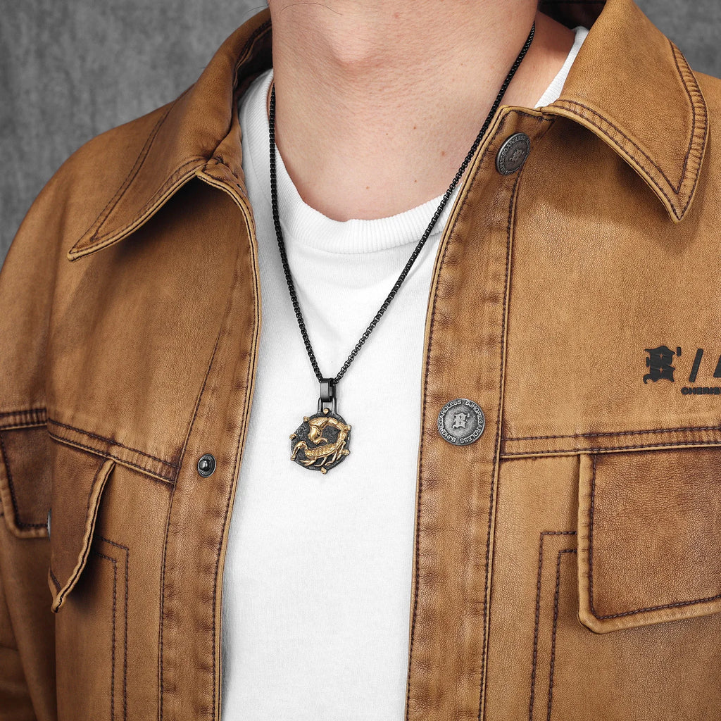 Twelve Constellations Stainless Steel Man Necklaces Pendant Chain Couple Gifts Women Fashion Jewelry Gifts Wholesale Dropshiping